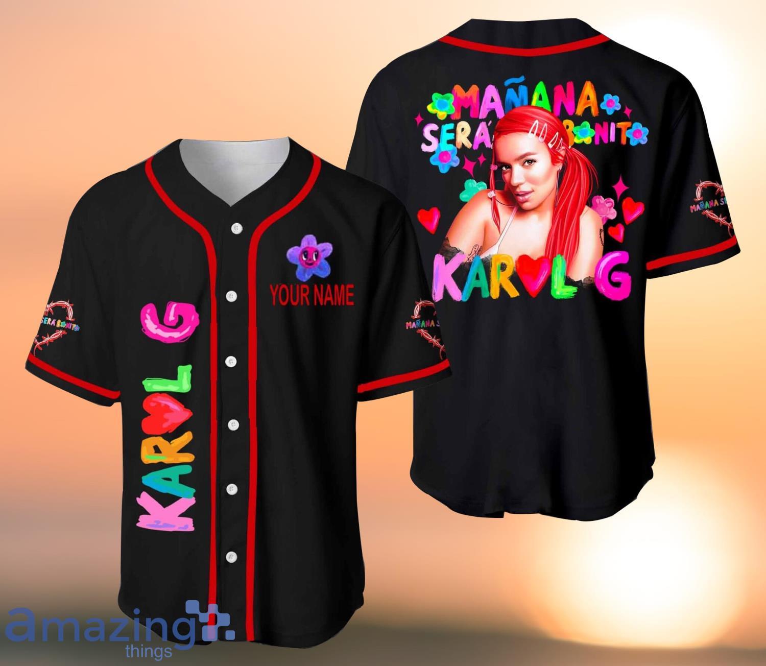 Jersey La Bichota Jersey Ka.roL G Merch Jersey K.arol Maña.na Será Bonito Custom Name Baseball Jersey Shirt Product Photo 1 Jersey La Bichota Jersey Ka.roL G Merch Jersey K.arol Maña.na Será Bonito Custom Name Baseball Jersey Shirt Product Photo 1
