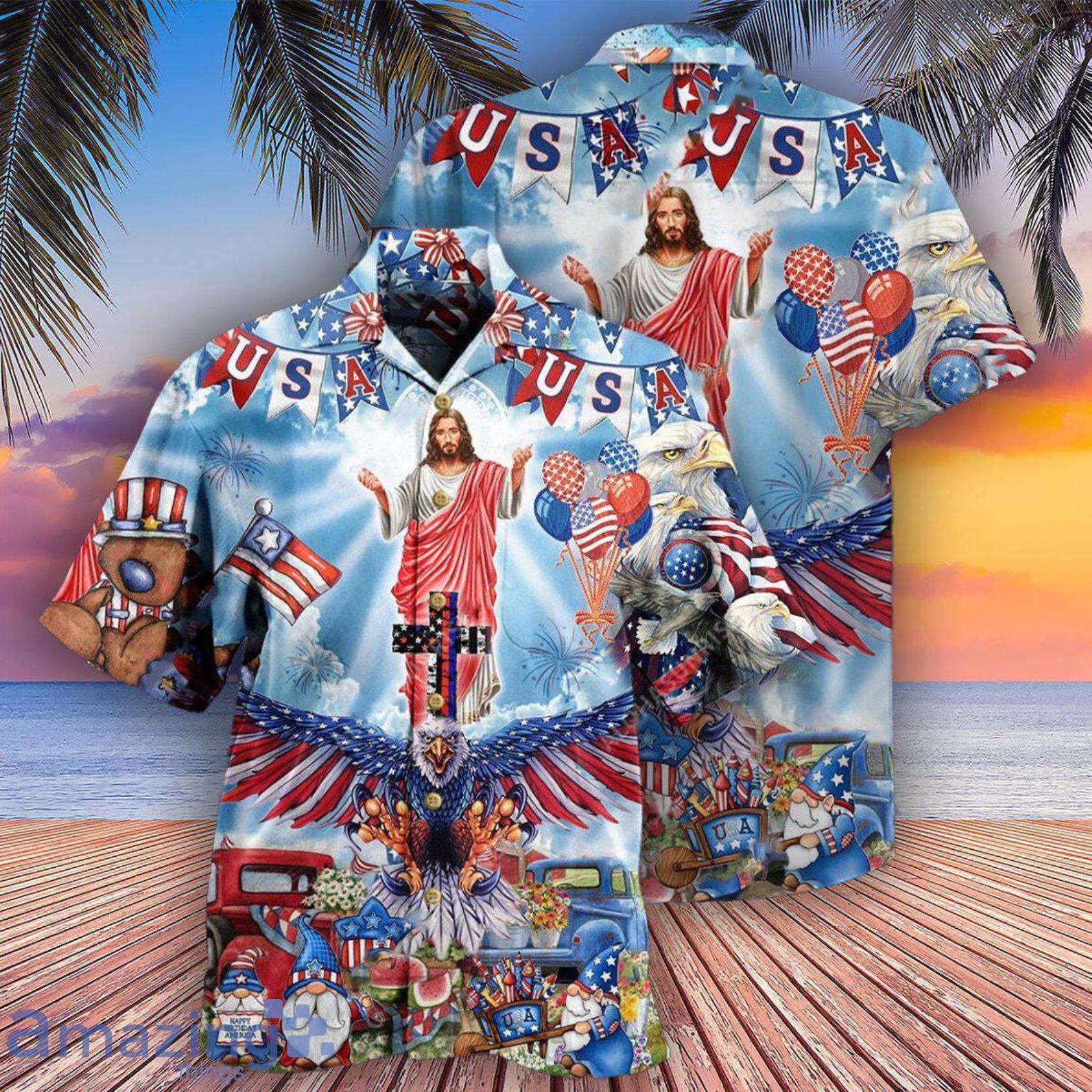 Jesus America Patriotism Hawaiian Shirt For Men And Women Product Photo 1