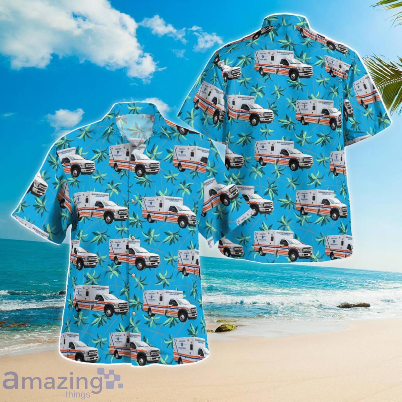 Johnson County Ambulance Services Iowa City Iowa Ambulance Summer Gift Hawaiian Shirt Product Photo 1