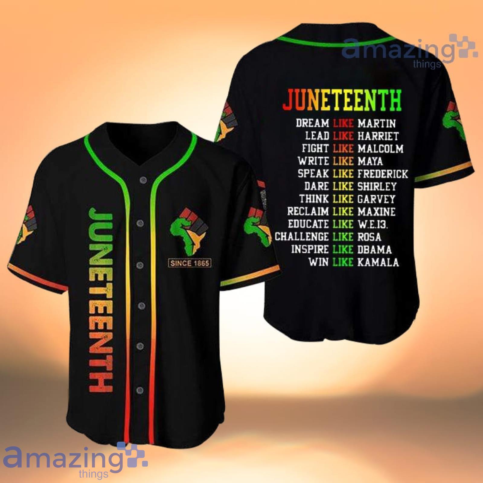 Juneteenth Since 1865 Dream Like Martin Baseball Jersey Shirt Product Photo 1