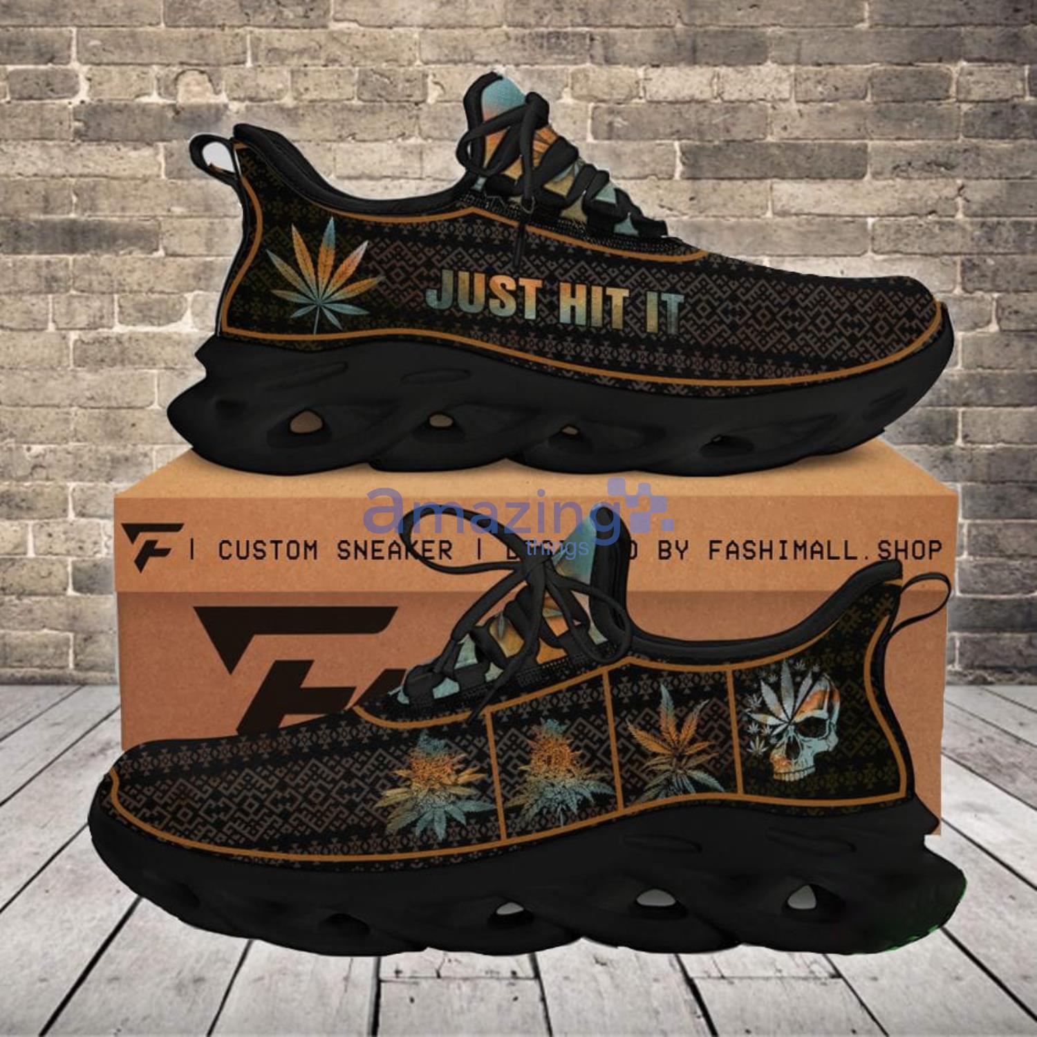 Just Hit It Ancient Pattern Weed Leaf Max Soul Shoes Product Photo 1