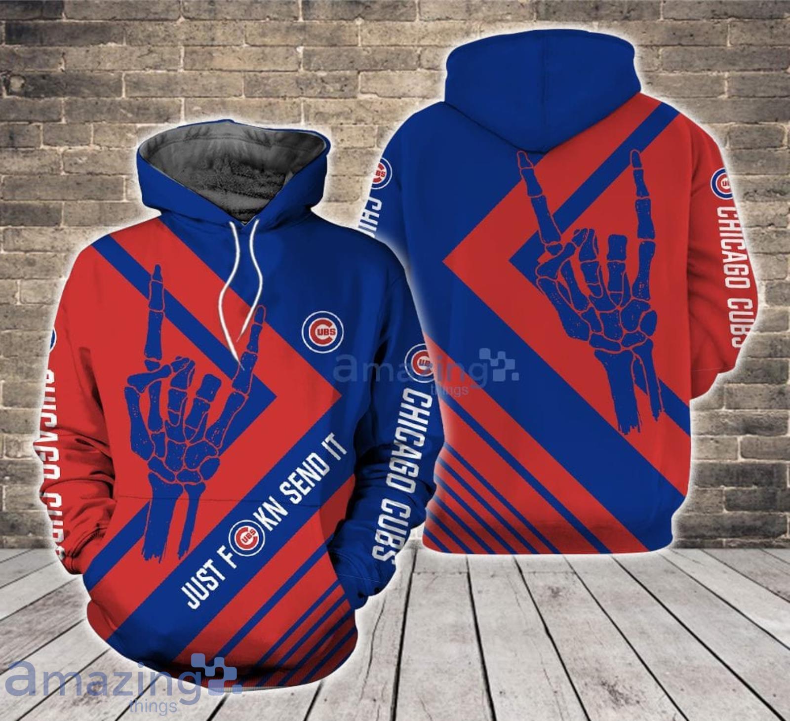 Chicago Cubs Red Blue 3D Hoodie Full Over Print - T-shirts Low Price