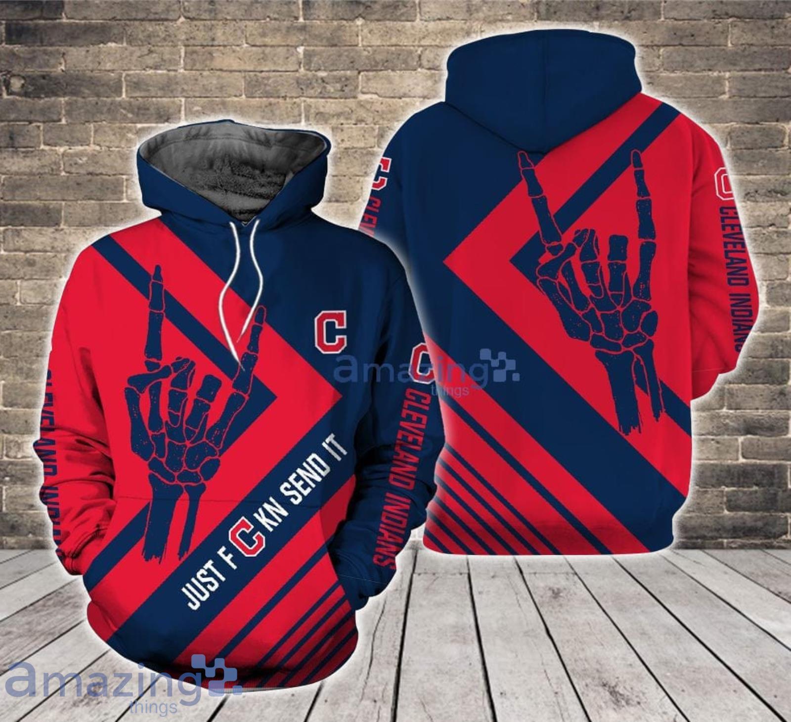 Just send it Cleveland Indians 3D Hoodie For Fans Product Photo 1 Just send it Cleveland Indians 3D Hoodie For Fans Product Photo 1