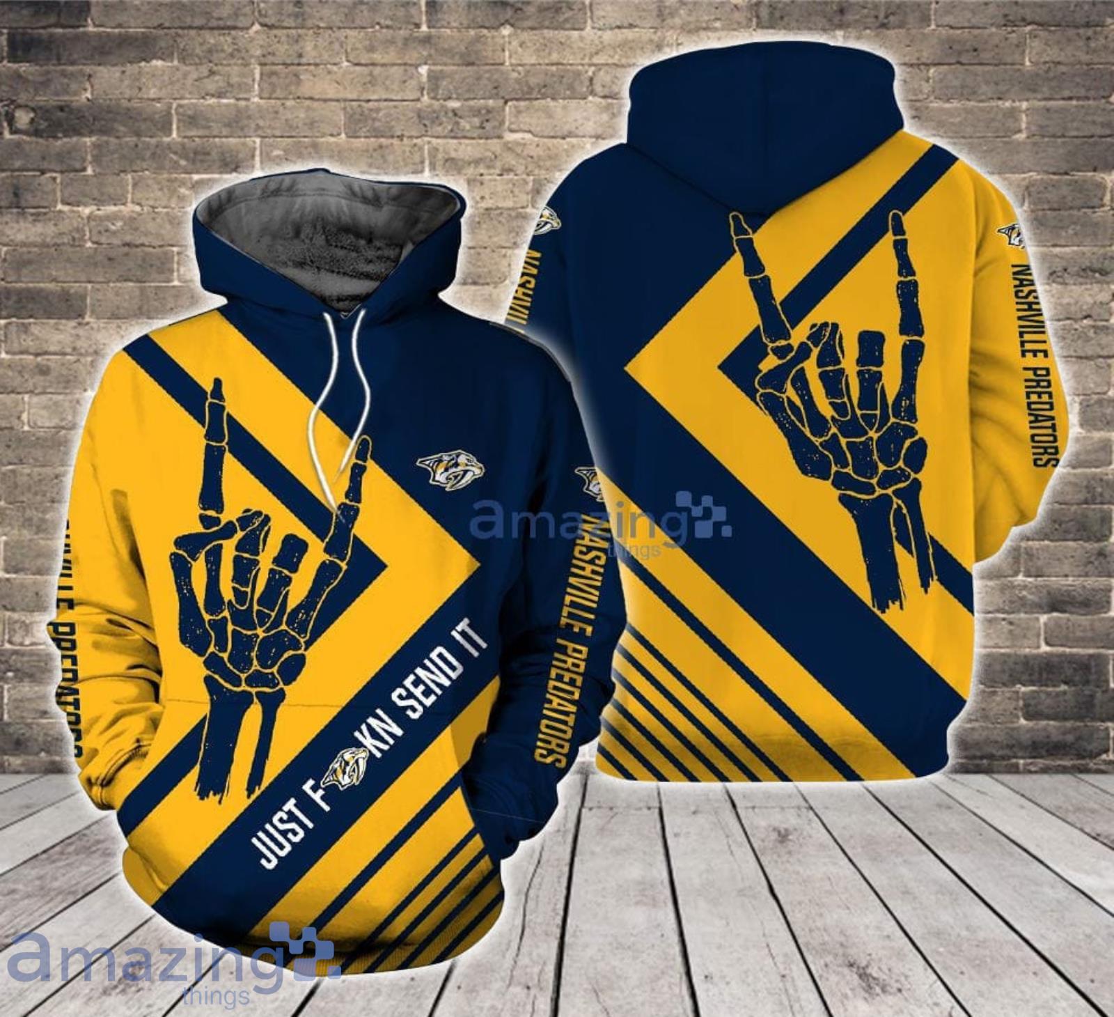 Just send it Nashville Predators 3D Hoodie For Fans Product Photo 1