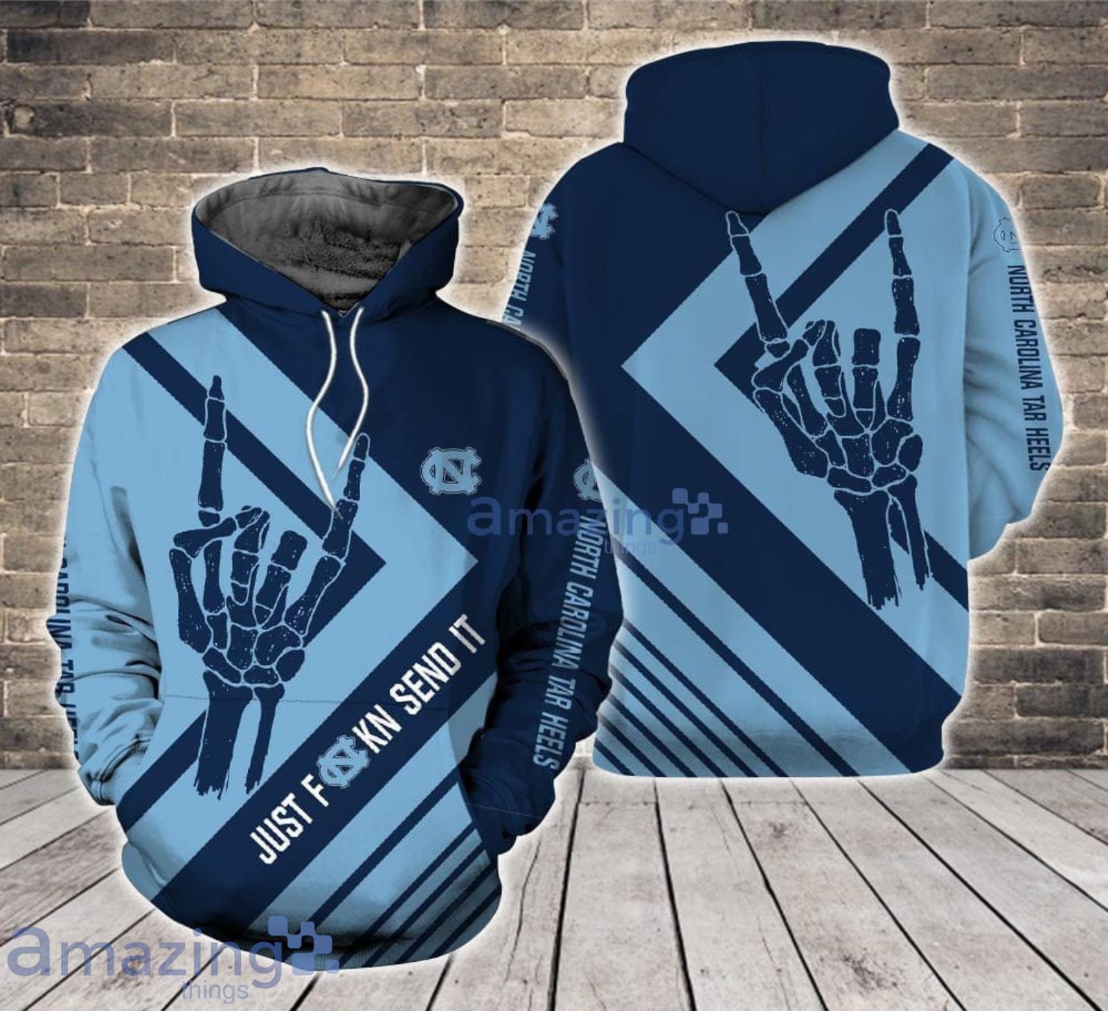 Just send it North Carolina Tar Heels 3D Hoodie For Fans Product Photo 1