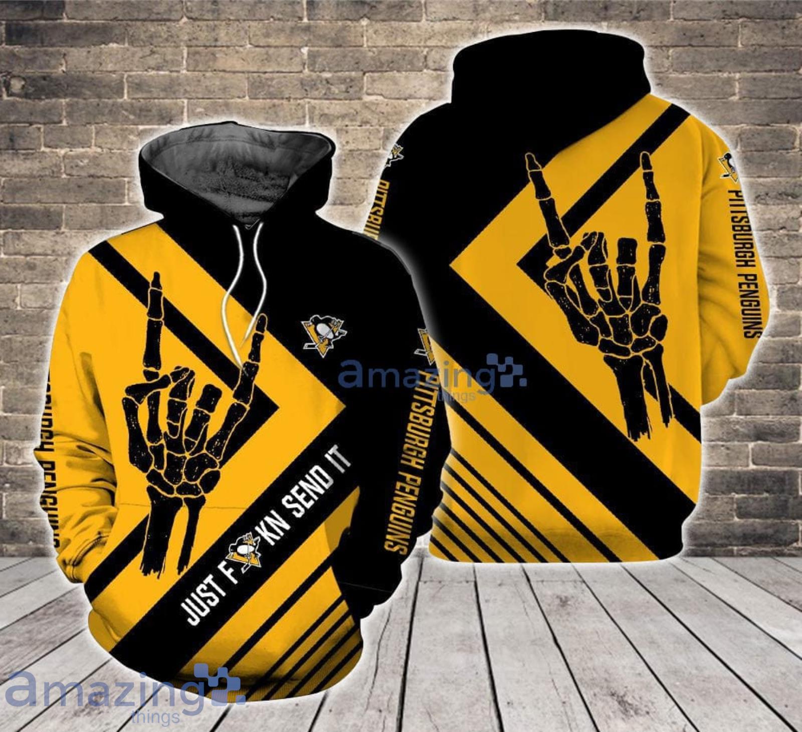 Just send it Pittsburgh Penguins 3D Hoodie For Fans Product Photo 1