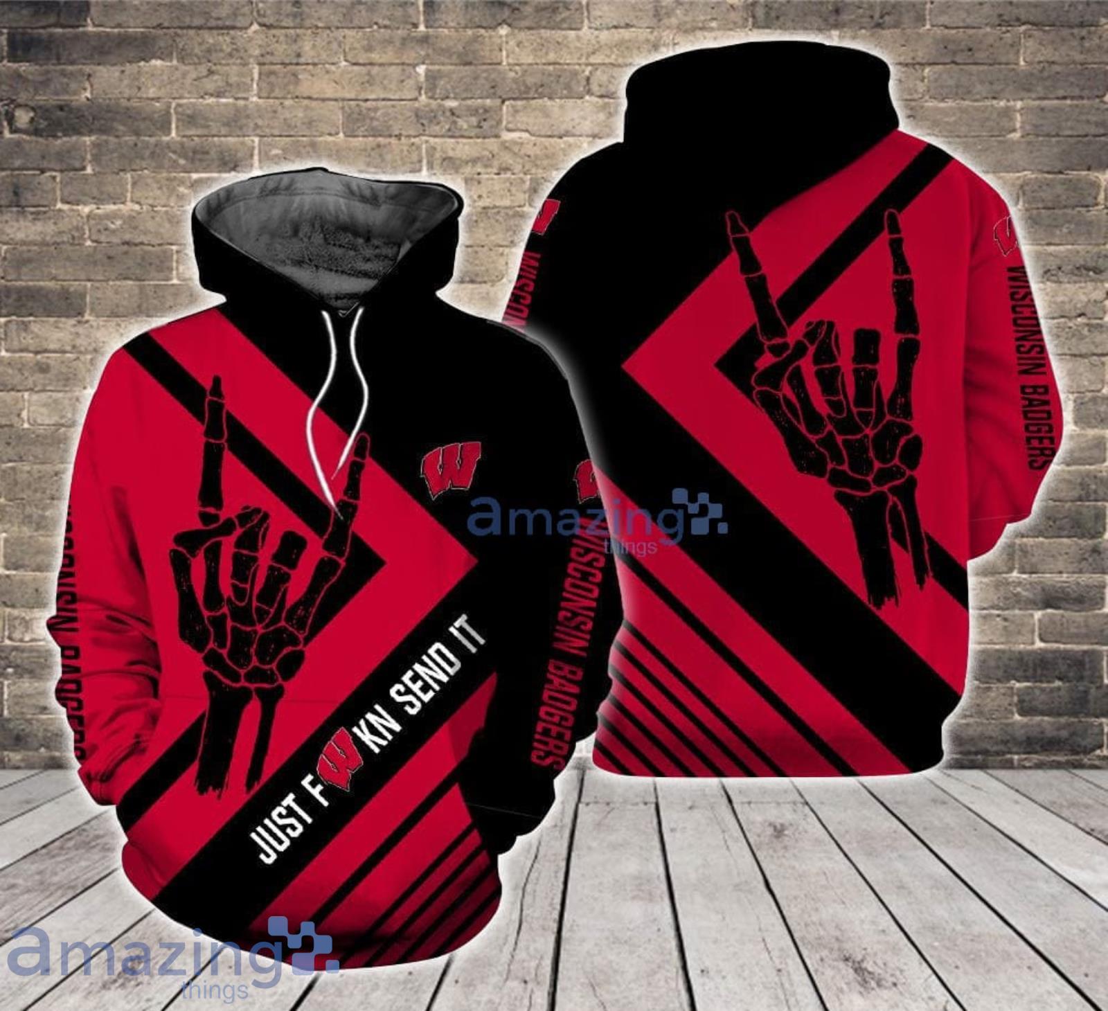 Just send it Wisconsin Badgers 3D Hoodie For Fans Product Photo 1