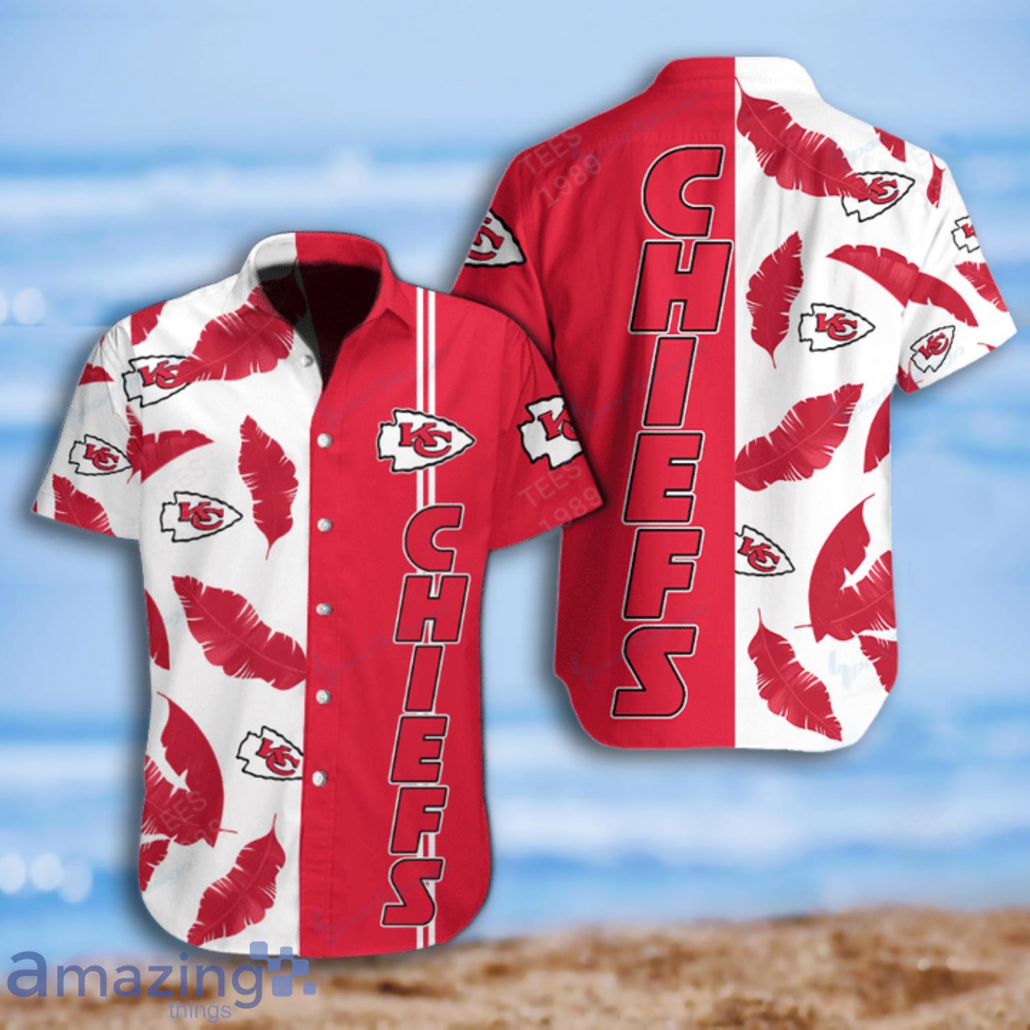 Kansas City Chiefs Banana Leave Tropical Pattern Hawaiian Shirt And Short Product Photo 1