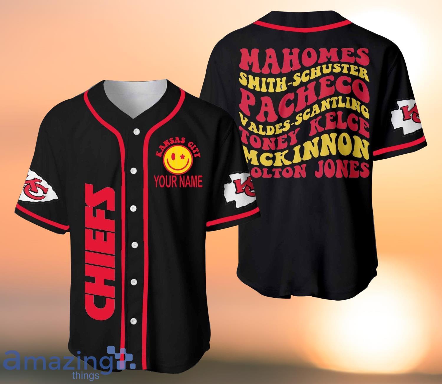 Kansas City Chiefs Mahomes To Smith-Schuster Custom Name Baseball Jersey  Shirt