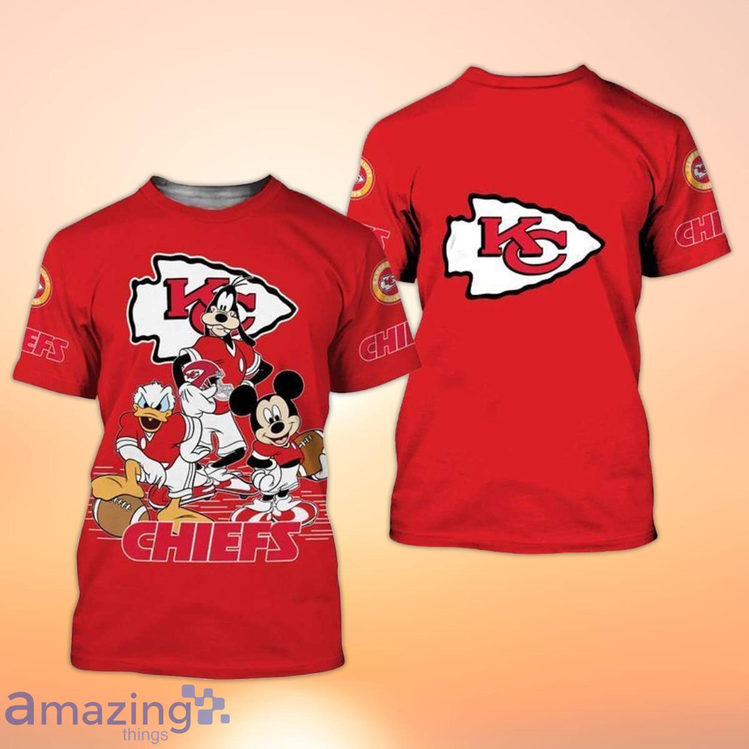 Kansas City Chiefs Mickey Mouse And Friends Disney 3D T-Shirt
