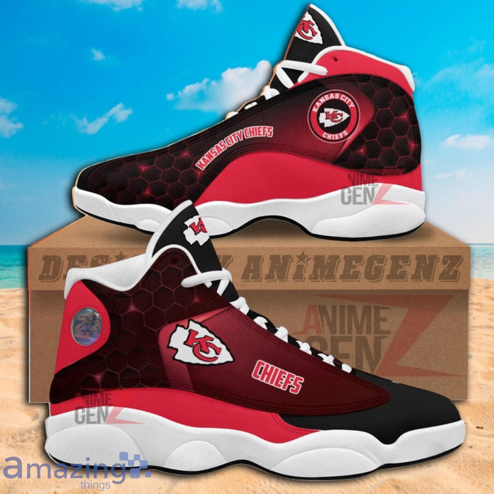 Kansas City Chiefs NFL Abstract Air Jordan 13 Shoes Gift For Fans Product Photo 1