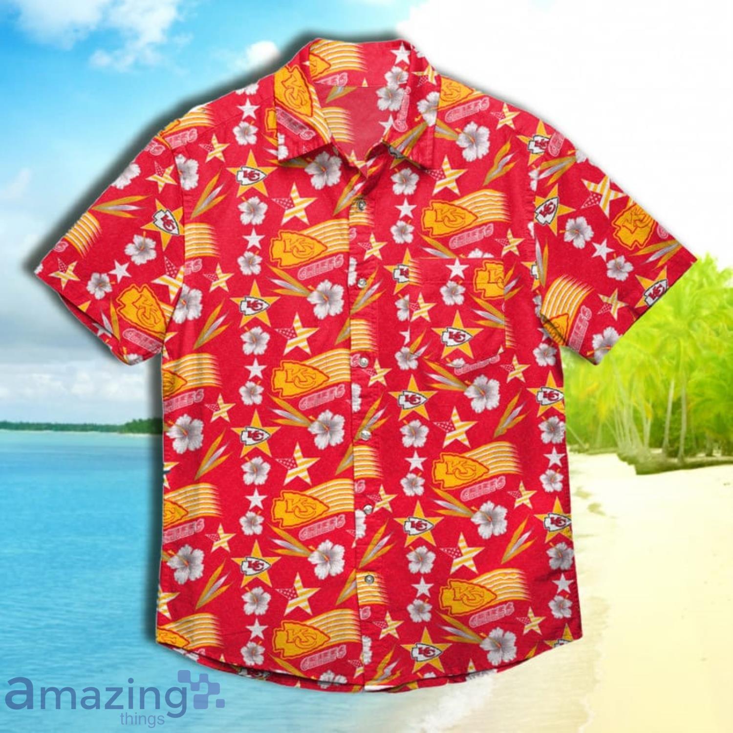 Kansas City Chiefs Nfl Mens Americana Short Sleeve Hawaiian Shirt Product Photo 1