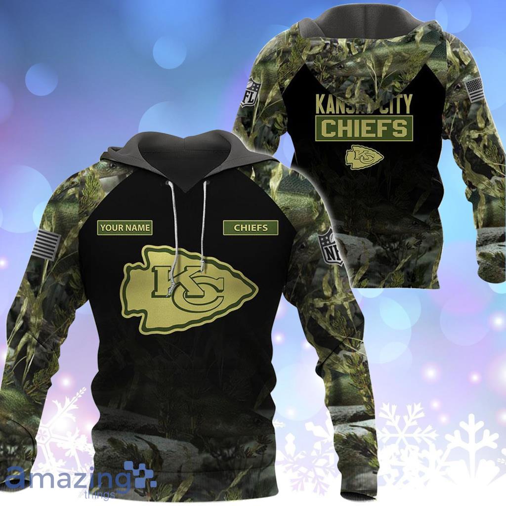 Kansas City Chiefs NFL Personalized Your Name Fishing Camo Hoodie 3D All  Over Print