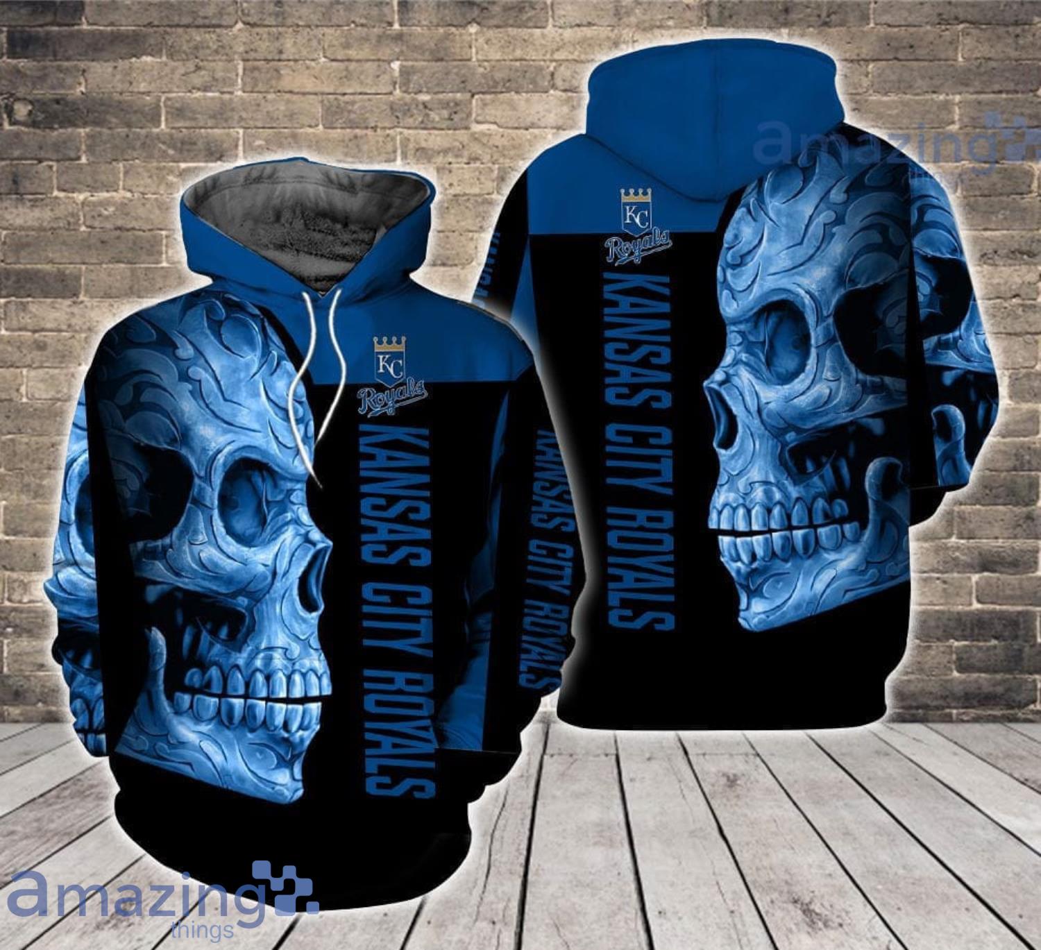 Kansas City Royals Skull Halloween Gift 3D Hoodie For Fans Product Photo 1