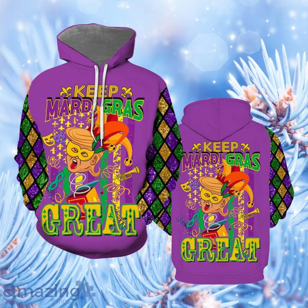 Keep Mardi Gras Great Funny Purple Hoodie All Over Print - Keep Mardi Gras Great Funny Purple Hoodie All Over Print  For Men & Women  HP5270