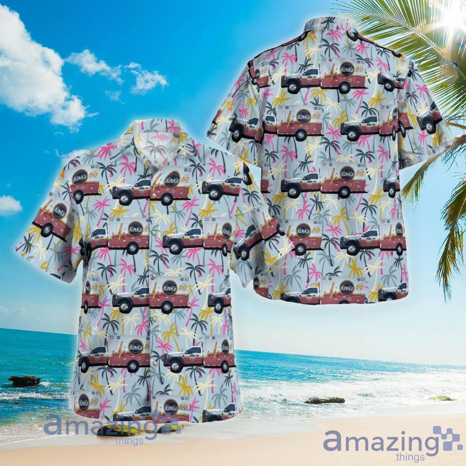 Kirk's EMS Oklahoma Ambulance Aloha Summer Vacation Gift Hawaiian Shirt Product Photo 1
