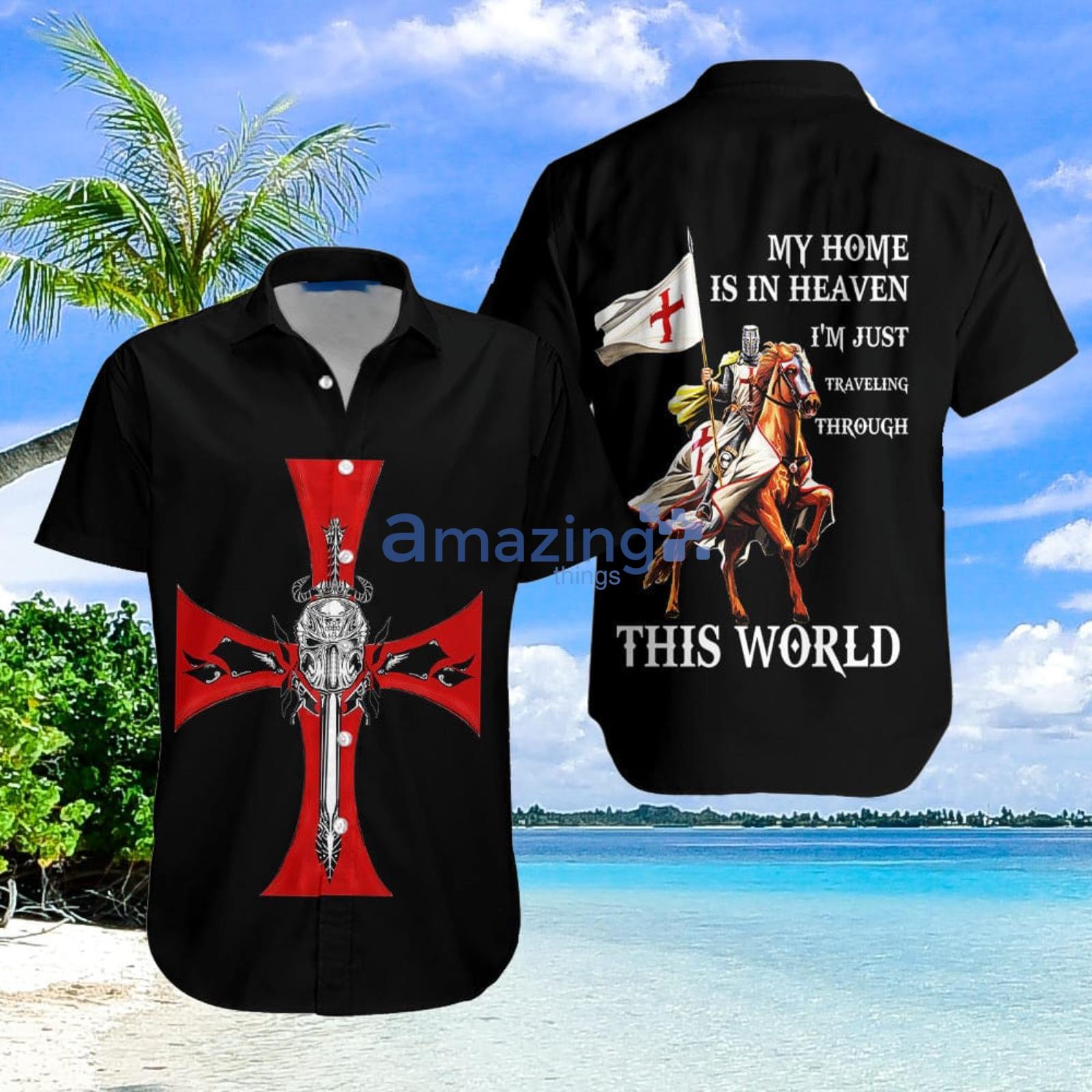 Knight Templar My Home Is In  Heaven Aloha Hawaiian Shirt Summer Gift For Men And Women Product Photo 1