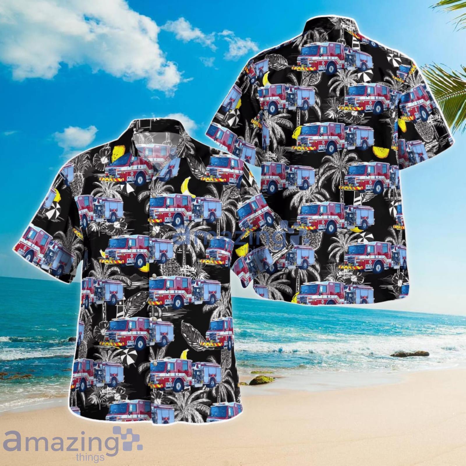 Lafayette Fire Department Louisiana Fire Truck Summer Gift Hawaiian Shirt Product Photo 1