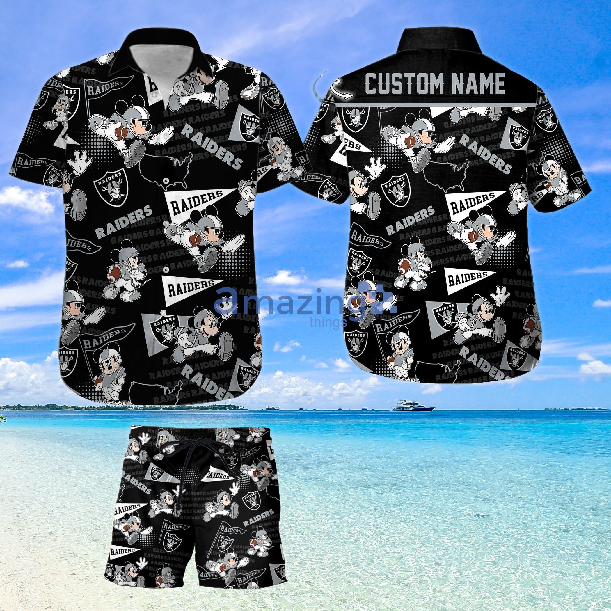 Oakland Raiders NFL Mickey Mouse Custom Name Hawaiian Shirt