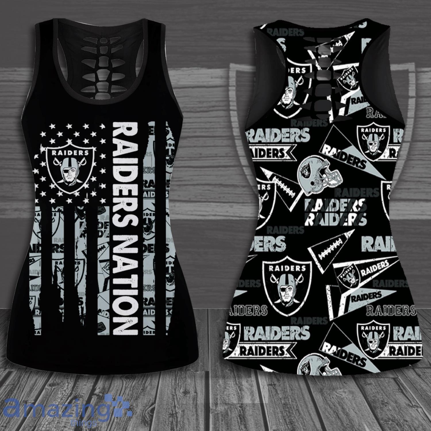 Las Vegas Raiders Nation USA Flag All Over Print 3D Combo Hollow Tank Top  And Leggings For Women