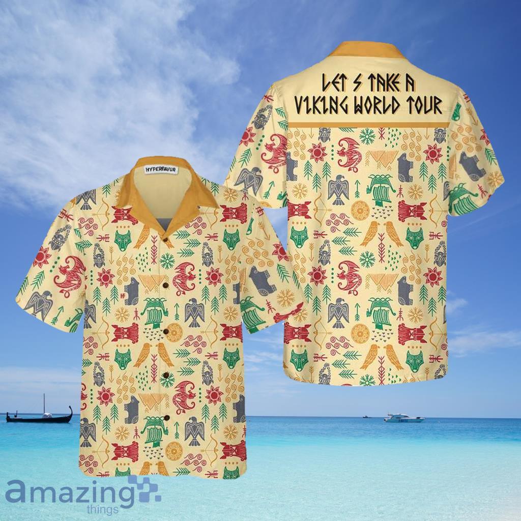 Let's Take A Viking World Tour Viking Hawaiian Shirt - Let's Take A Viking World Tour Viking Hawaiian Shirt