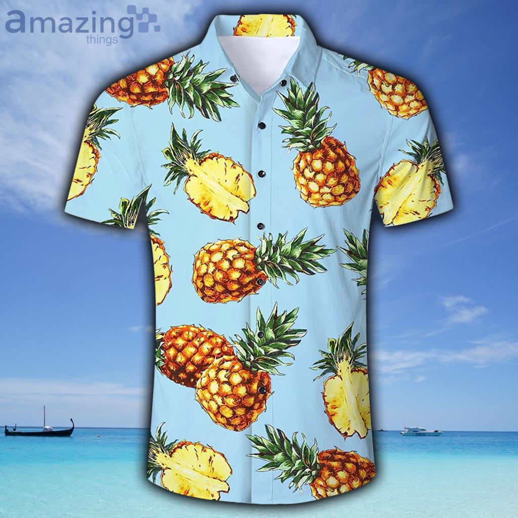 Light Green Pineapple Tropical Hawaiian Shirt - Light Green Pineapple Tropical Hawaiian Shirt