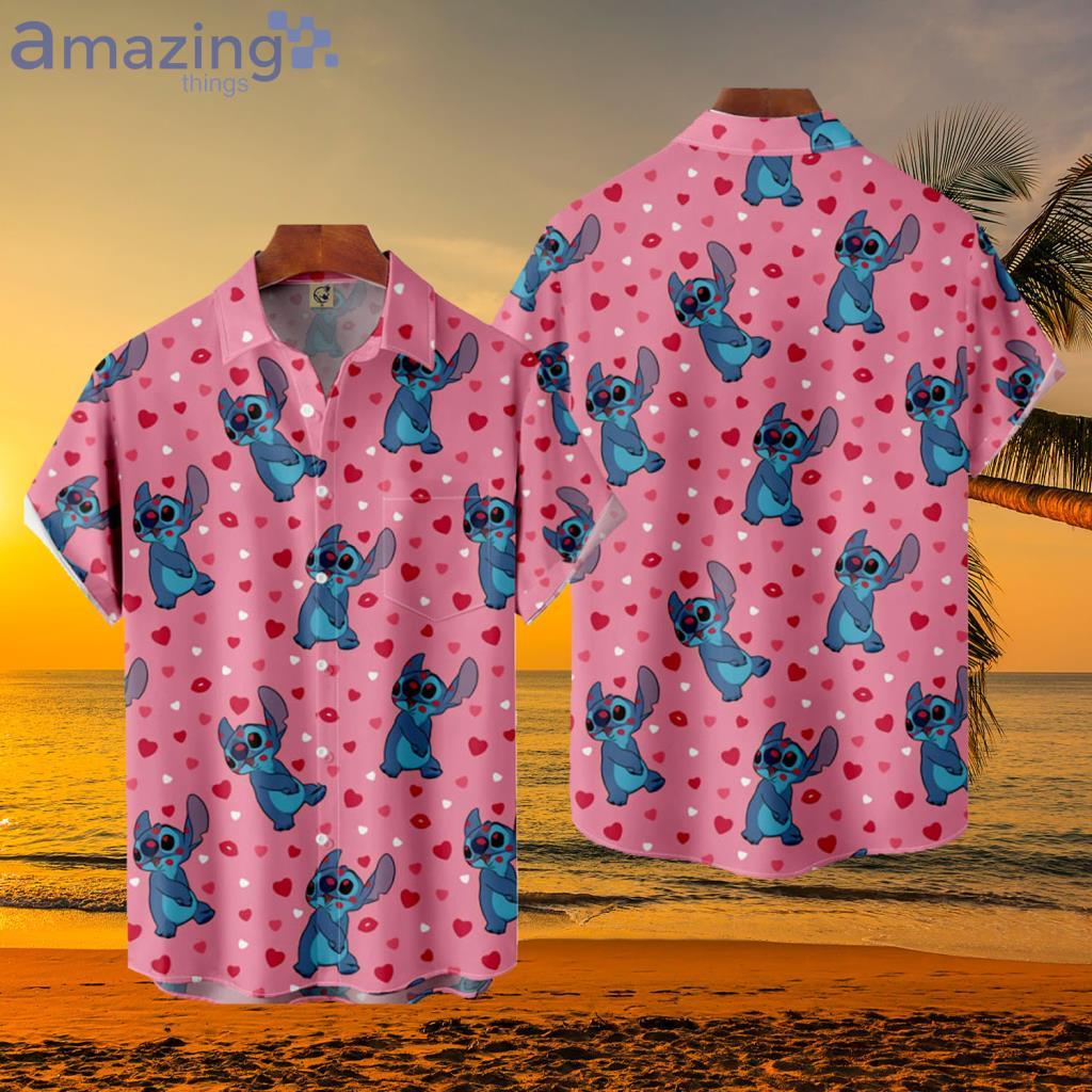 Lilo And Stitch Heart Love Tropical Hawaiian Shirt - Lilo And Stitch Heart Love Tropical Hawaiian Shirt