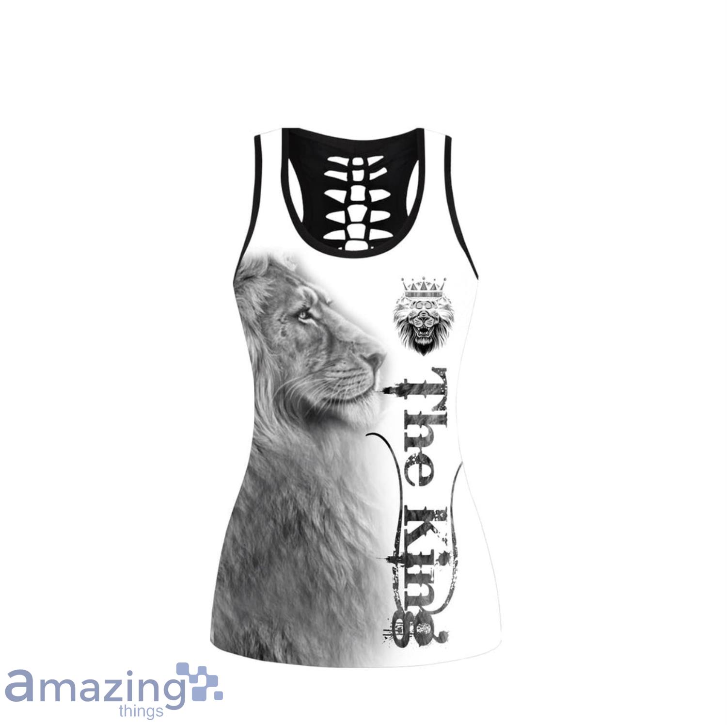 Lion Women 3D Combo Hollow Tank Top And Leggings Product Photo 1