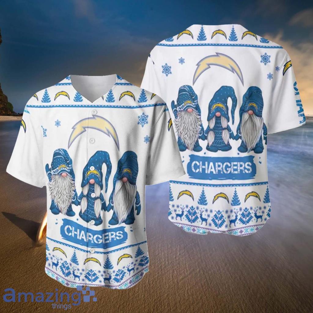 Los Angeles Chargers NFL Gnomes Christmas Baseball Jersey Shirt - Los Angeles Chargers NFL Gnomes Christmas Baseball Jersey Shirt