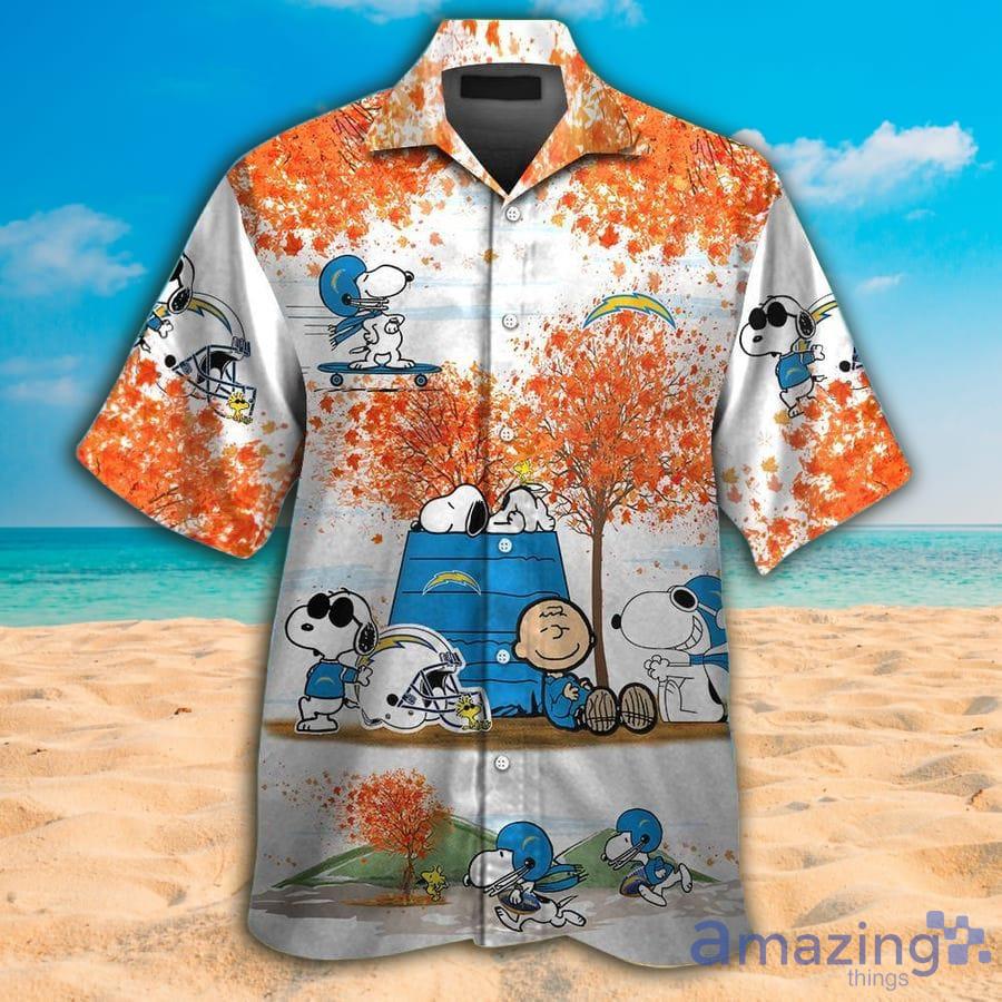 Los Angeles Chargers Snoopy Autumn Aloha Beach Hawaiian Shirt For Men And Women Product Photo 1