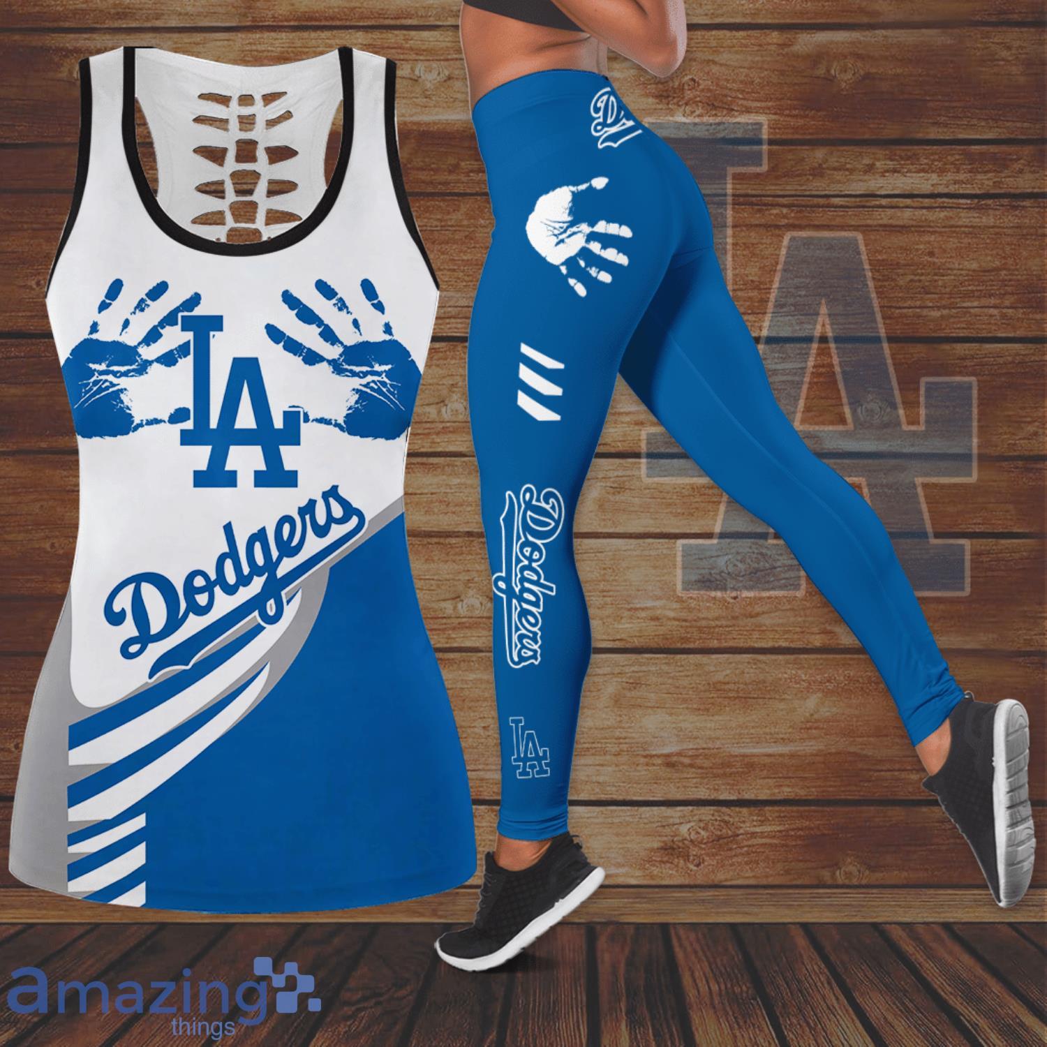 Los Angeles Rams Handprint All Over Print 3D Combo Hollow Tank Top And  Leggings For Women