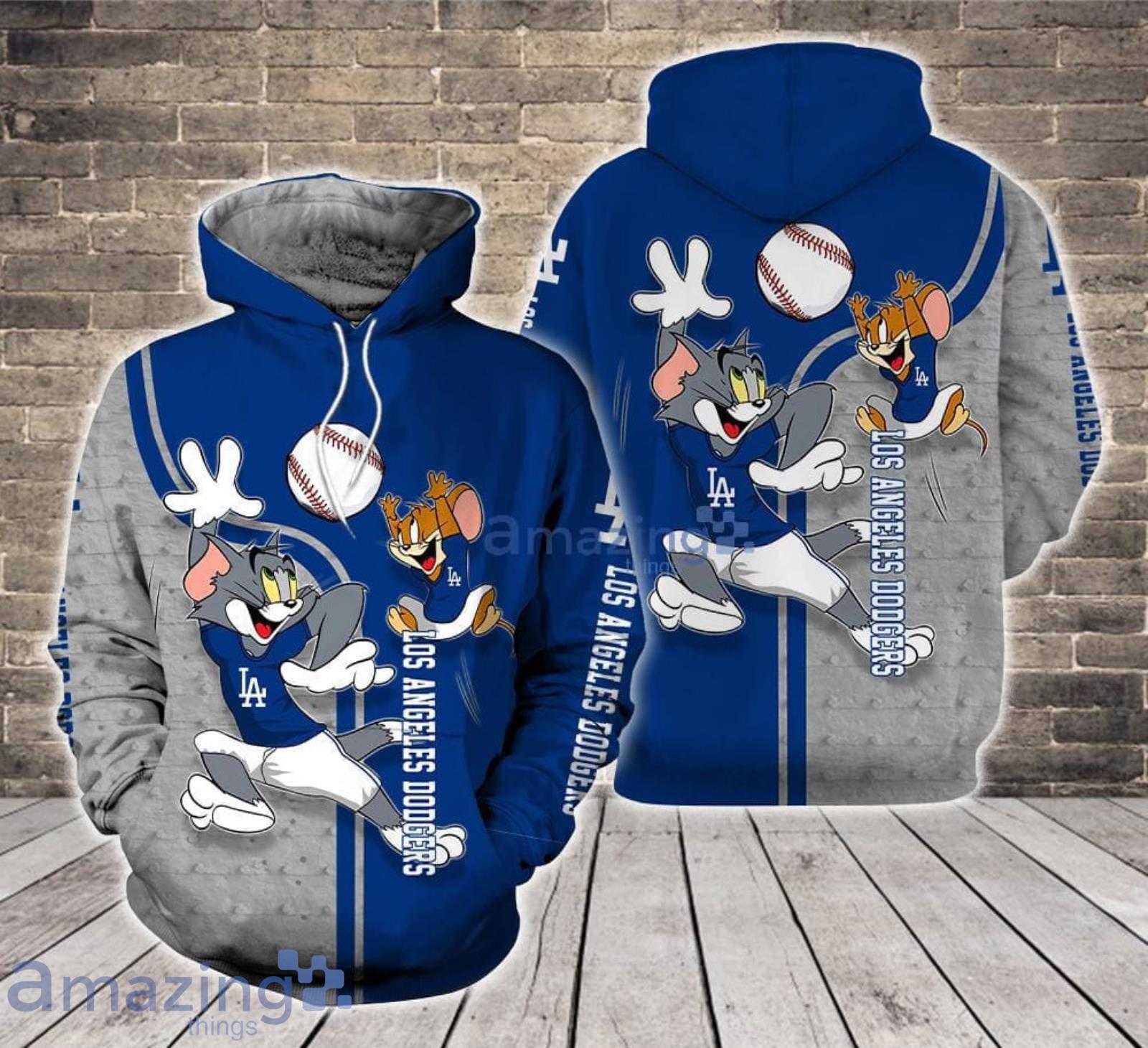 Los Angeles Dodgers Tom and Jerry Cartoon Lover 3D Printed Hoodie