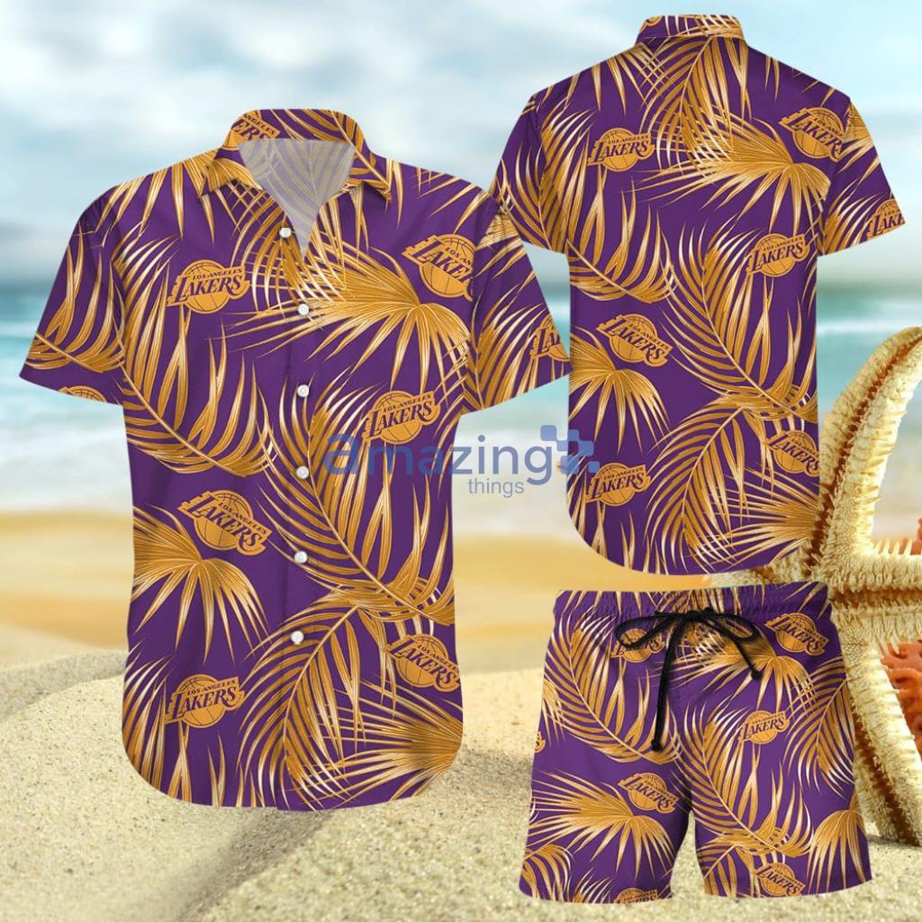 Los Angeles Laker Fashion Tourism Tropical Hawaiian Shirt  And Short - Los Angeles Laker Hawaii Hawaiian Shirt Fashion Tourism For Men, Women Shirt3350_3497