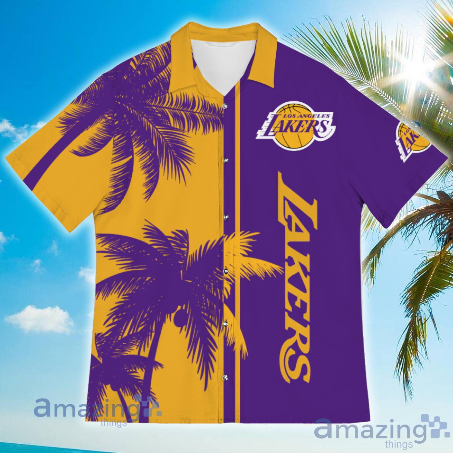 Los Angeles Lakers CoConut Vintage Hawaiian Shirt For Men And Women image Los Angeles Lakers CoConut Vintage Hawaiian Shirt For Men And Women Product Photo 3