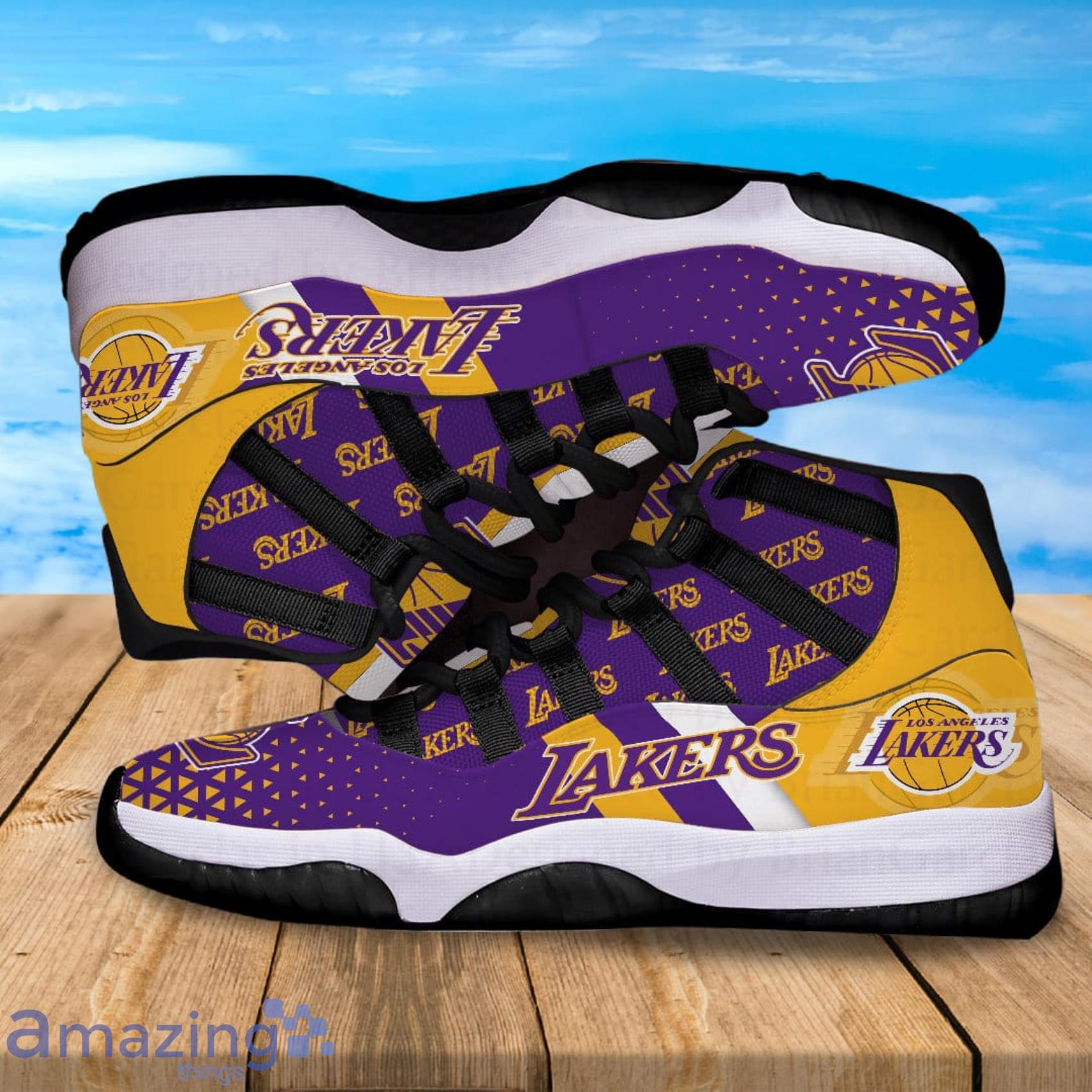 Los Angeles Lakers Gucci Jordan All Over Print Air Jordan 11 Shoes
