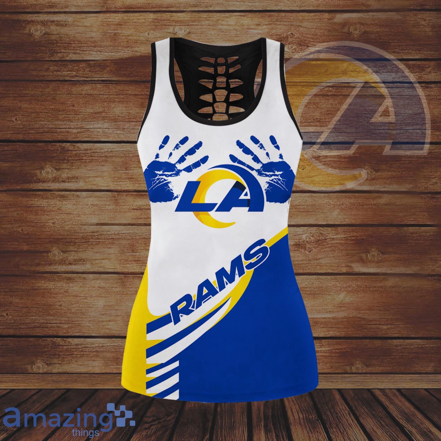 Los Angeles Rams Handprint All Over Print 3D Combo Hollow Tank Top And  Leggings For Women