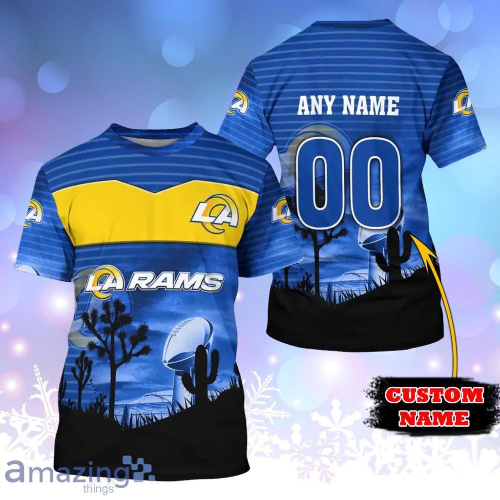 Los Angeles Rams NFL And Grunge Texture All Over Print 3D T-Shirt