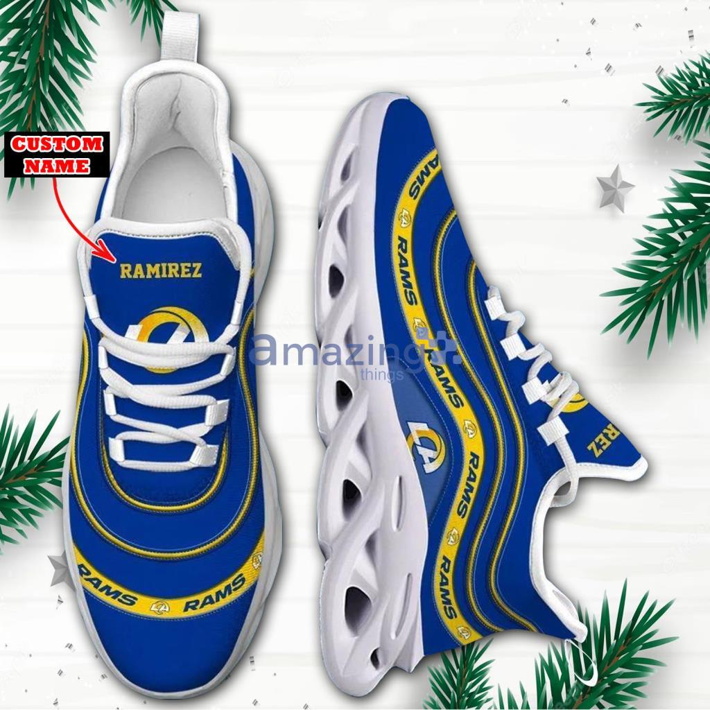 Los Angeles Rams Custom Name Luxury NFL Max Soul Shoes Design 7