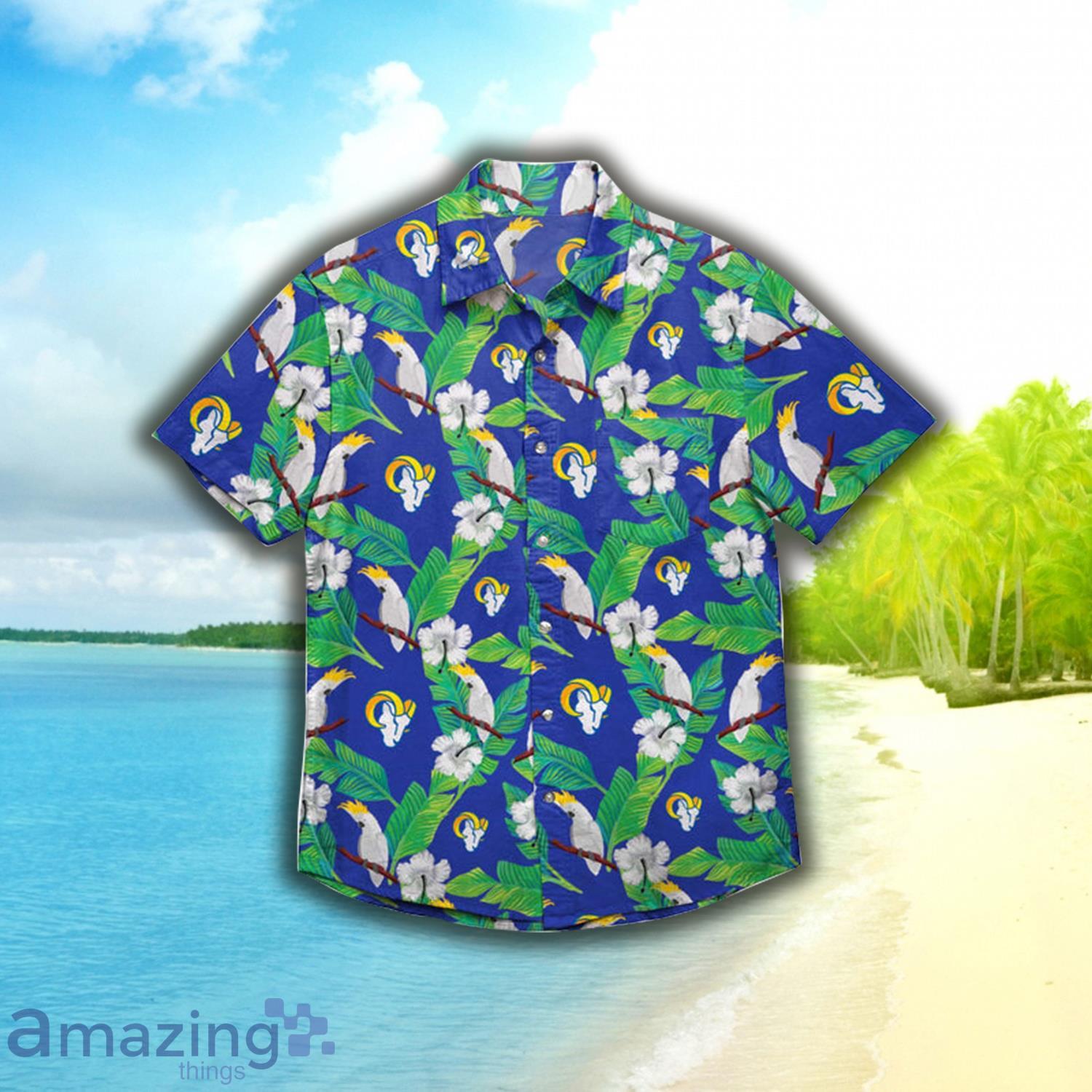 Los Angeles Rams Nfl Mens Floral Short Sleeve Hawaiian Shirt