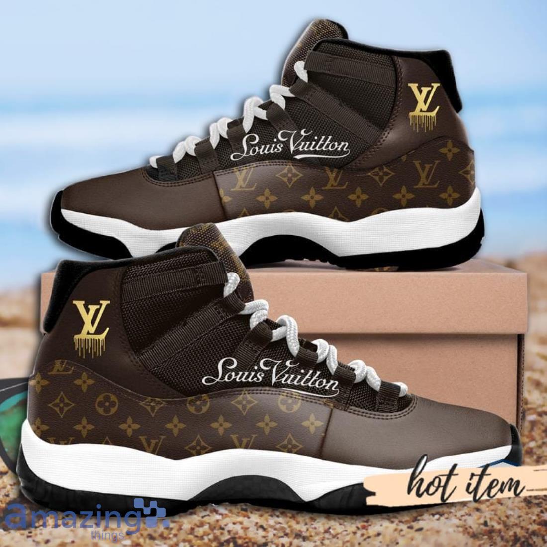 HOT] Louis Vuitton Gold Air Jordan 11 Sneakers