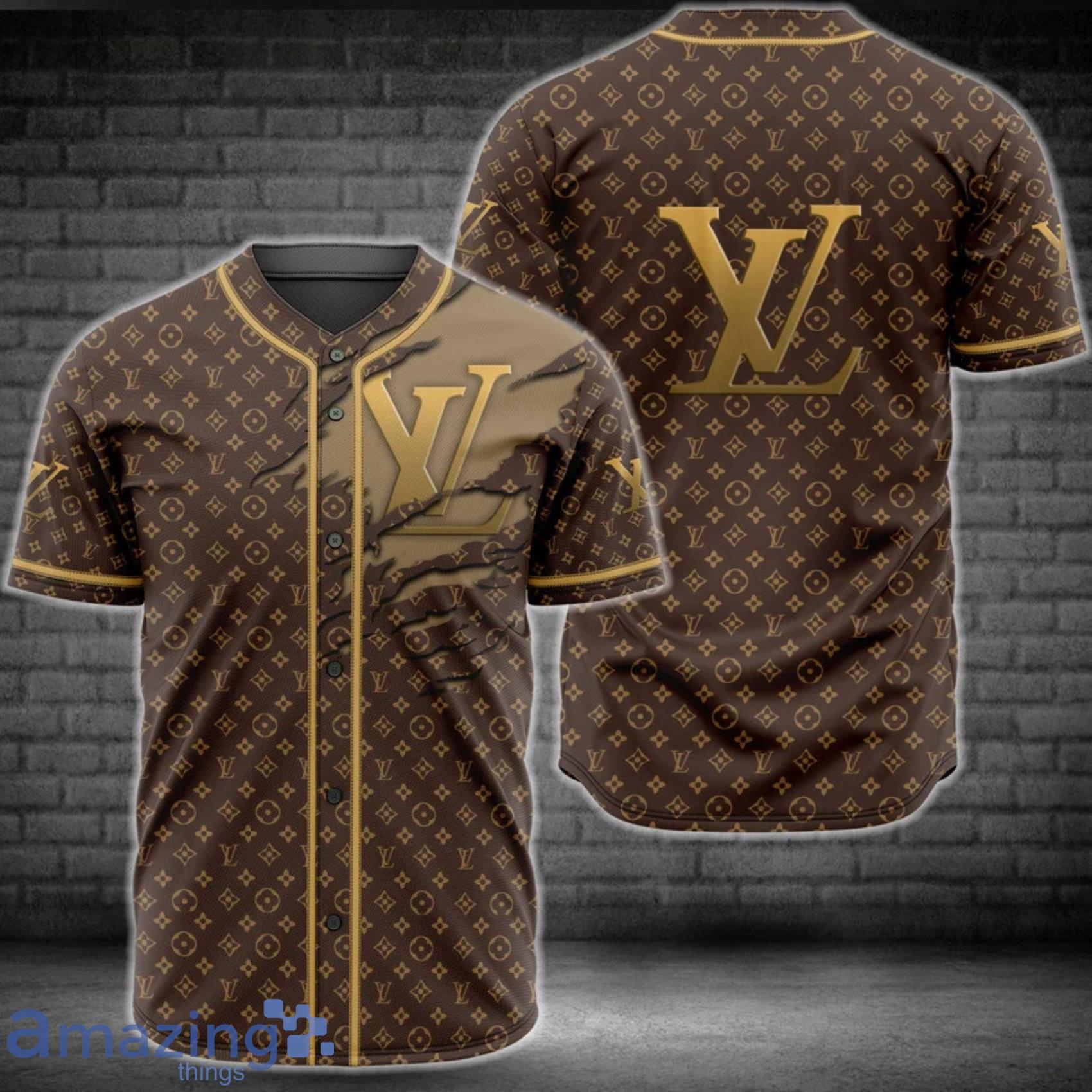 Louis Vuitton Black And Yellow Baseball Jersey Clothes Sport Outfit For Men  Women