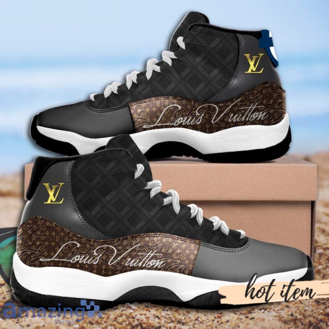 Louis Vuitton Black Air Jordan 11 Shoes Fashsion Shoes