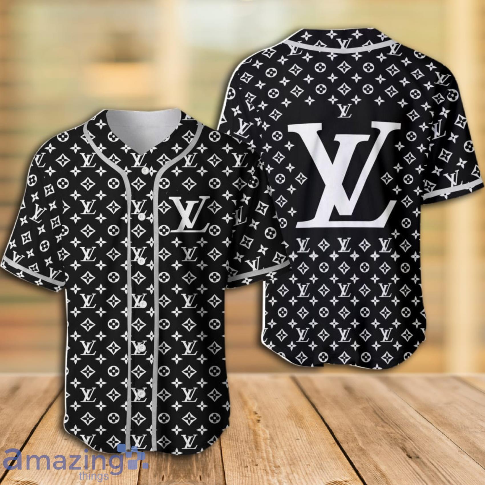 Louis Vuitton Black Symbol Pattern Baseball Jersey Clothes Sport