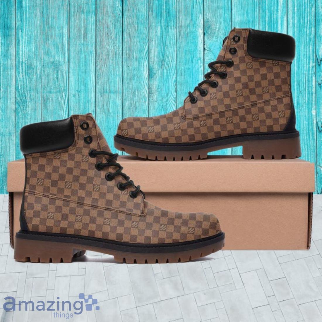 vinge kuffert hvor ofte Louis Vuitton Brown Timberland Boots Form Timboots Full Print Shoes
