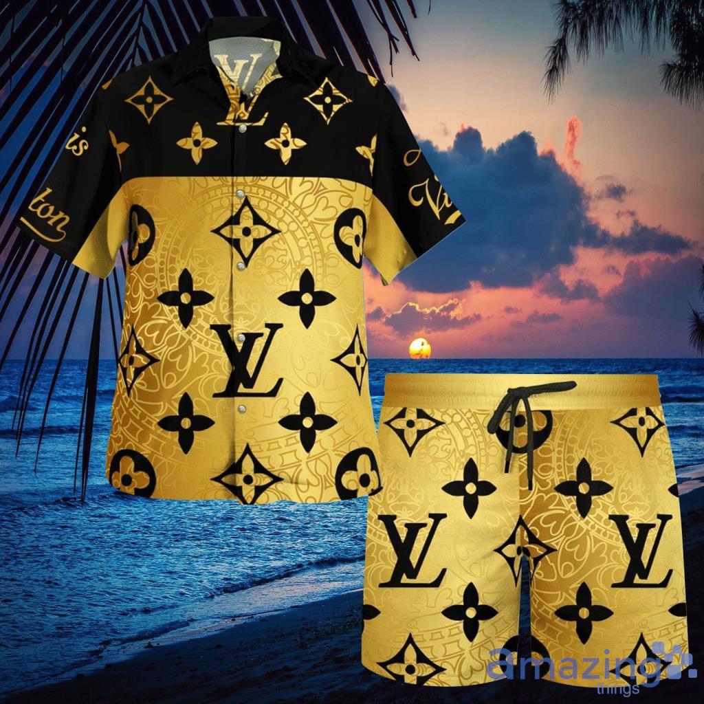 TRENDING] Louis Vuitton Logo Gold 3D Hoodie Leggings Set LV Gift