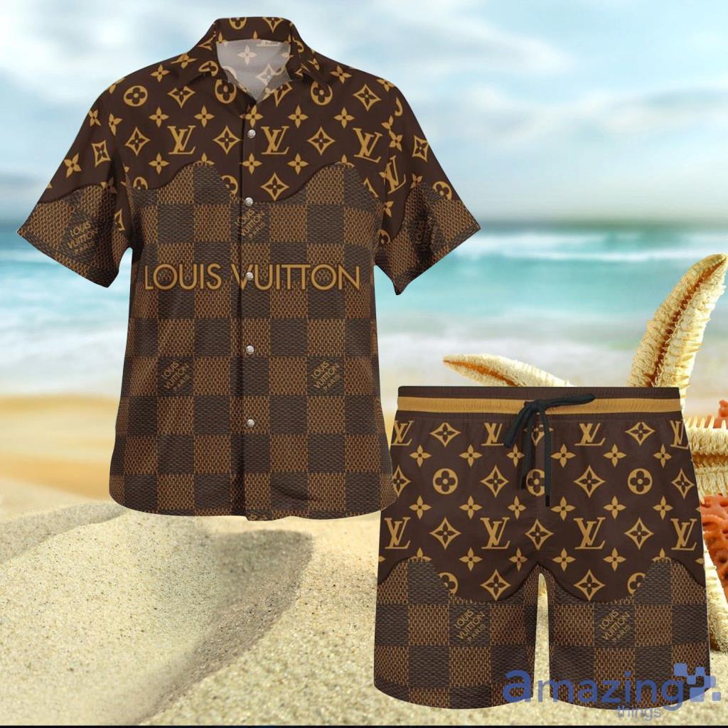 Louis Vuitton LV Brown Hawaiian Shirt And Short