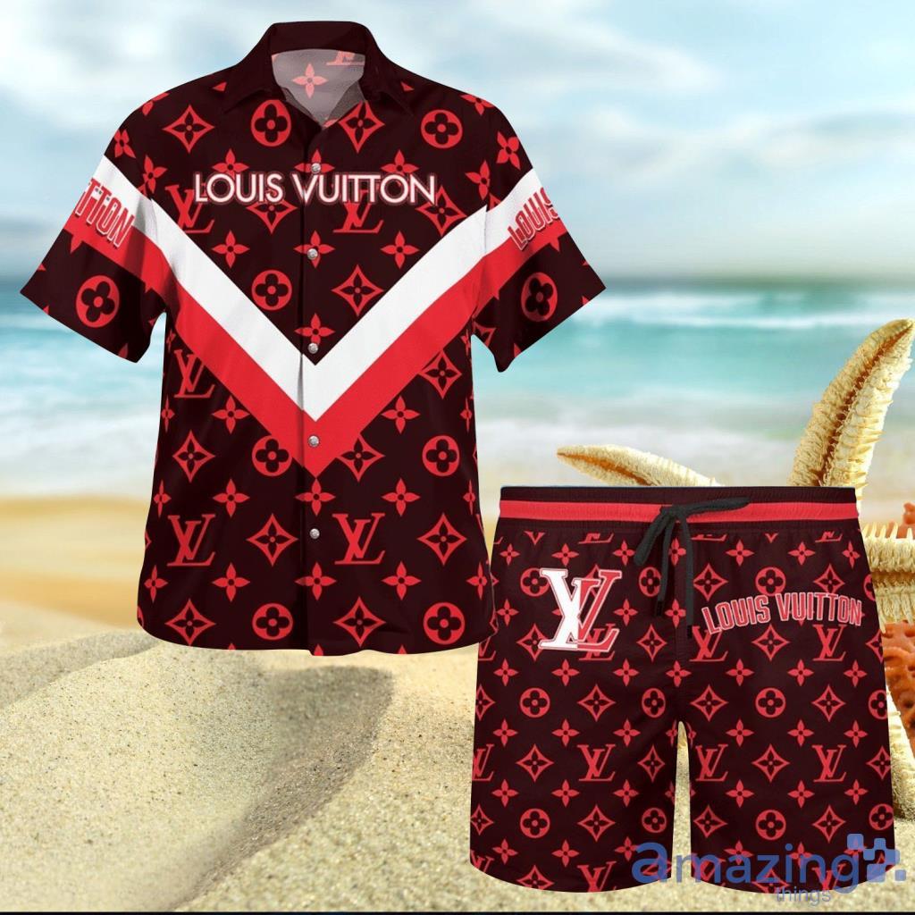 Louis Vuitton Red Pattern Hawaiian Shirt, Short - LIMITED EDITION