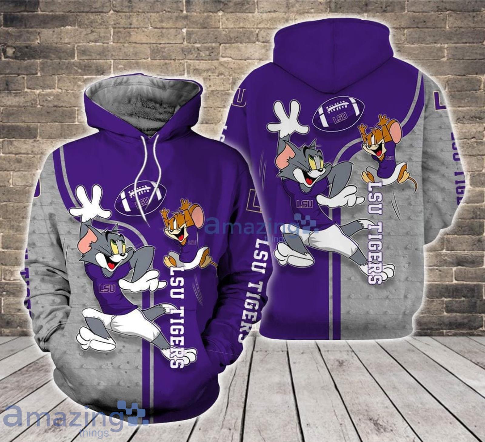 LSU Tigers Tom and Jerry Cartoon Lover 3D Printed Hoodie For Fans Product Photo 1
