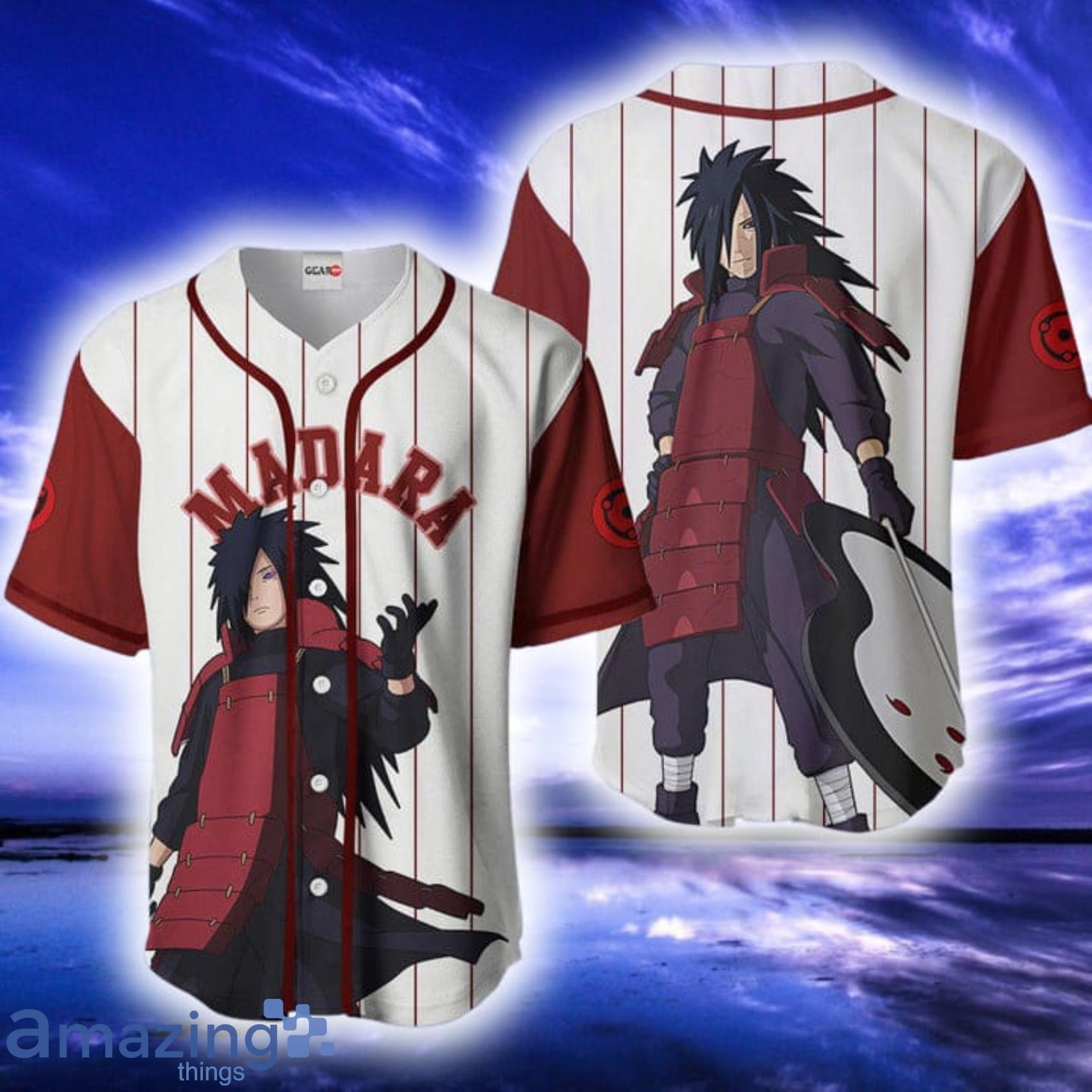 Madara Uchiha Naruto Movies Full Print White Baseball Jersey Shirt Product Photo 1