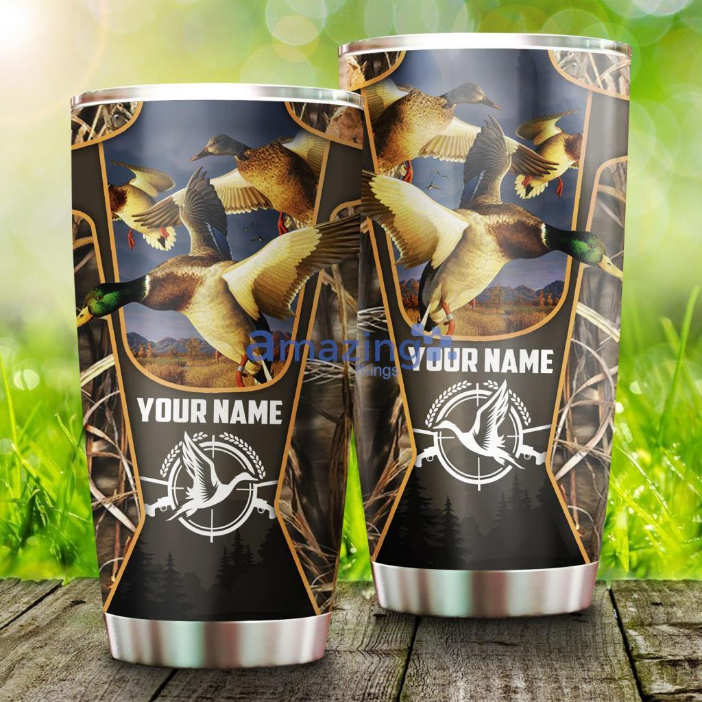 Mallard Duck Hunting Camo Custom Name Tumbler - Mallard Duck Hunting Camo Custom Name Tumbler